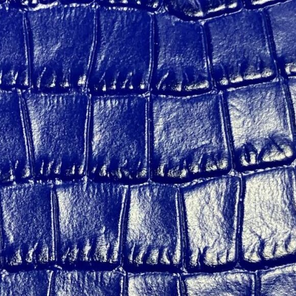 Rebecca Minkoff Love Mock Croc Embossed Leather Crossbody Bag Cobalt Blue NWOT - Picture 8 of 10